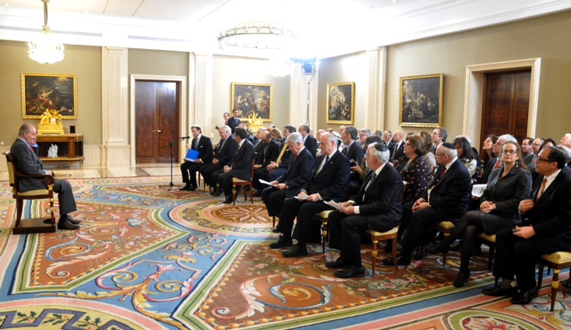 His Majesty King Juan Carlos I welcomes delegation of American Jewish Leaders on Conference of Presidents Leadership Mission